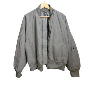 Adidas x Stella McCartney Womens Bomber Jacket Gray Large Sporty Streetwear